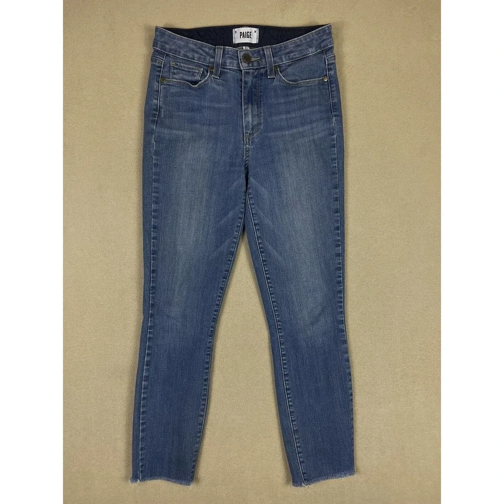 Paige Hoxton Ankle High‎ Rise Womens 27 Skinny Jeans Neva Mid Rise Raw Hem